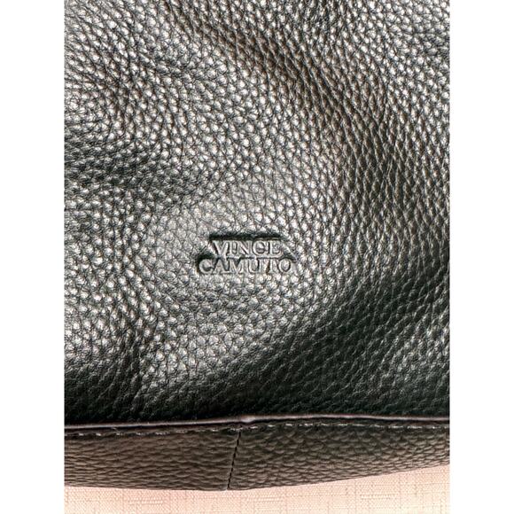 VINCE CAMUTO Casia Patchwork Tote Bag Dark Green Pebbled Leather Suede Boho - Picture 7 of 15